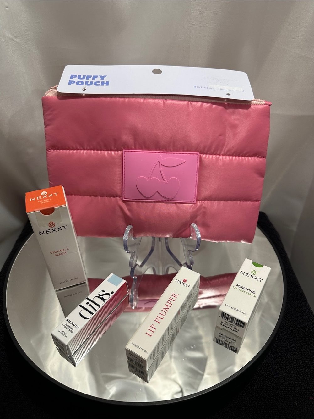 Nexxt vitamin C serum and Nexxt lip plumper Nexxt serum & jam lip plumping & bag